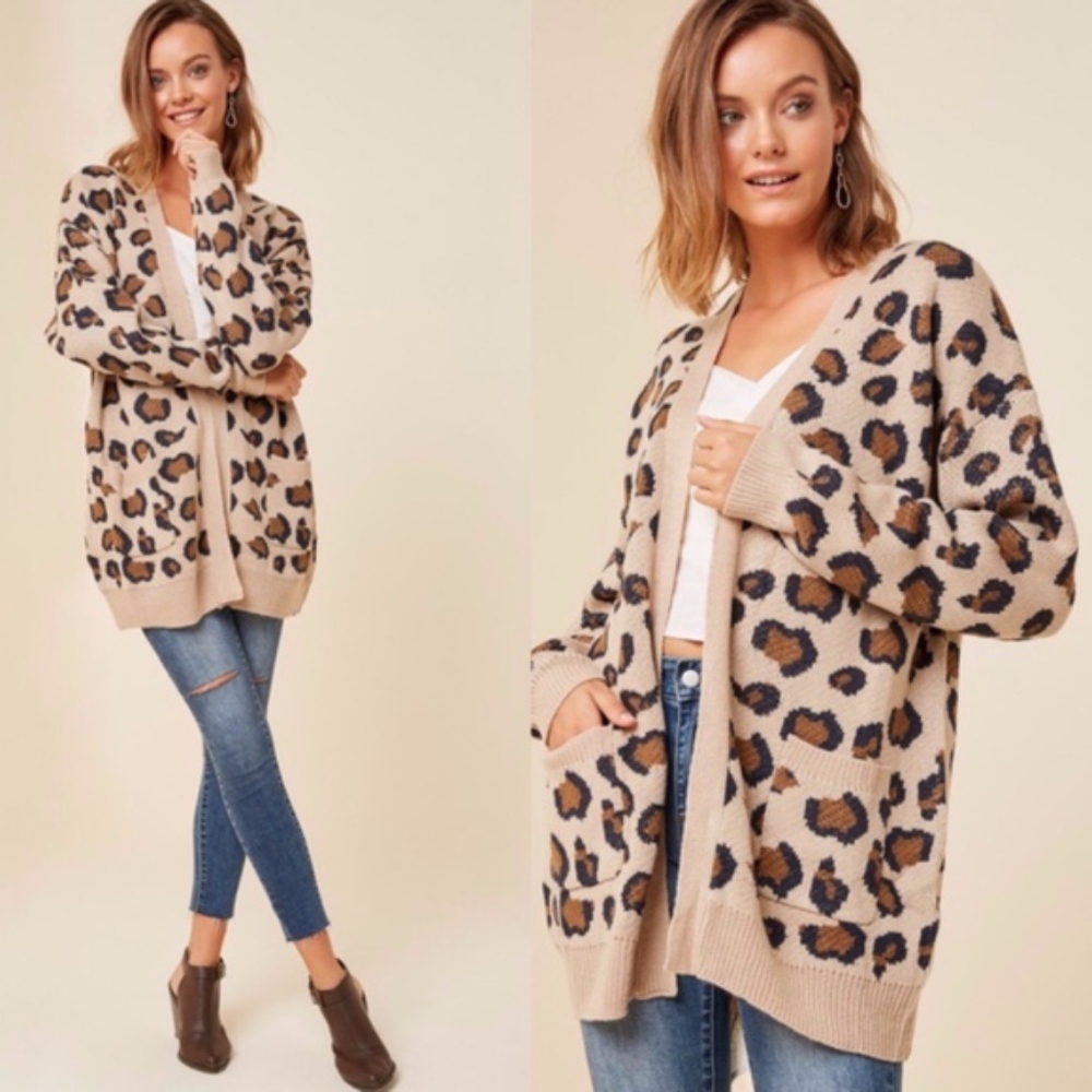 ROXY Leopard Print Cardigan - Picture 1 of 3